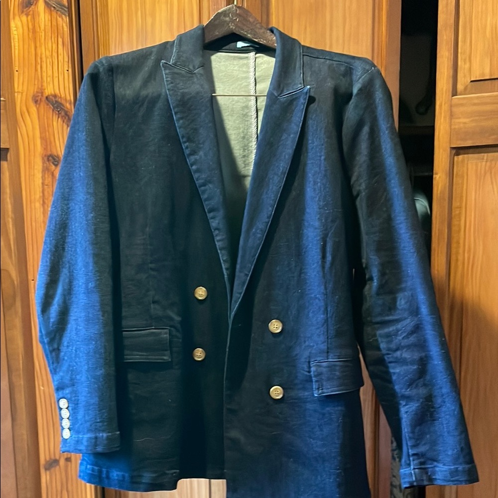 Classic Blue Double-Breasted Blazer